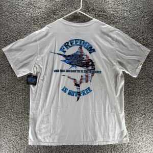 What The Fin Shirt Mens 2XL XXL White Fishing New With Tags Short‎ Sleeve Cotton